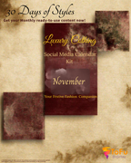 Luxury Clothing Social Media Calendar Kit - November 2025