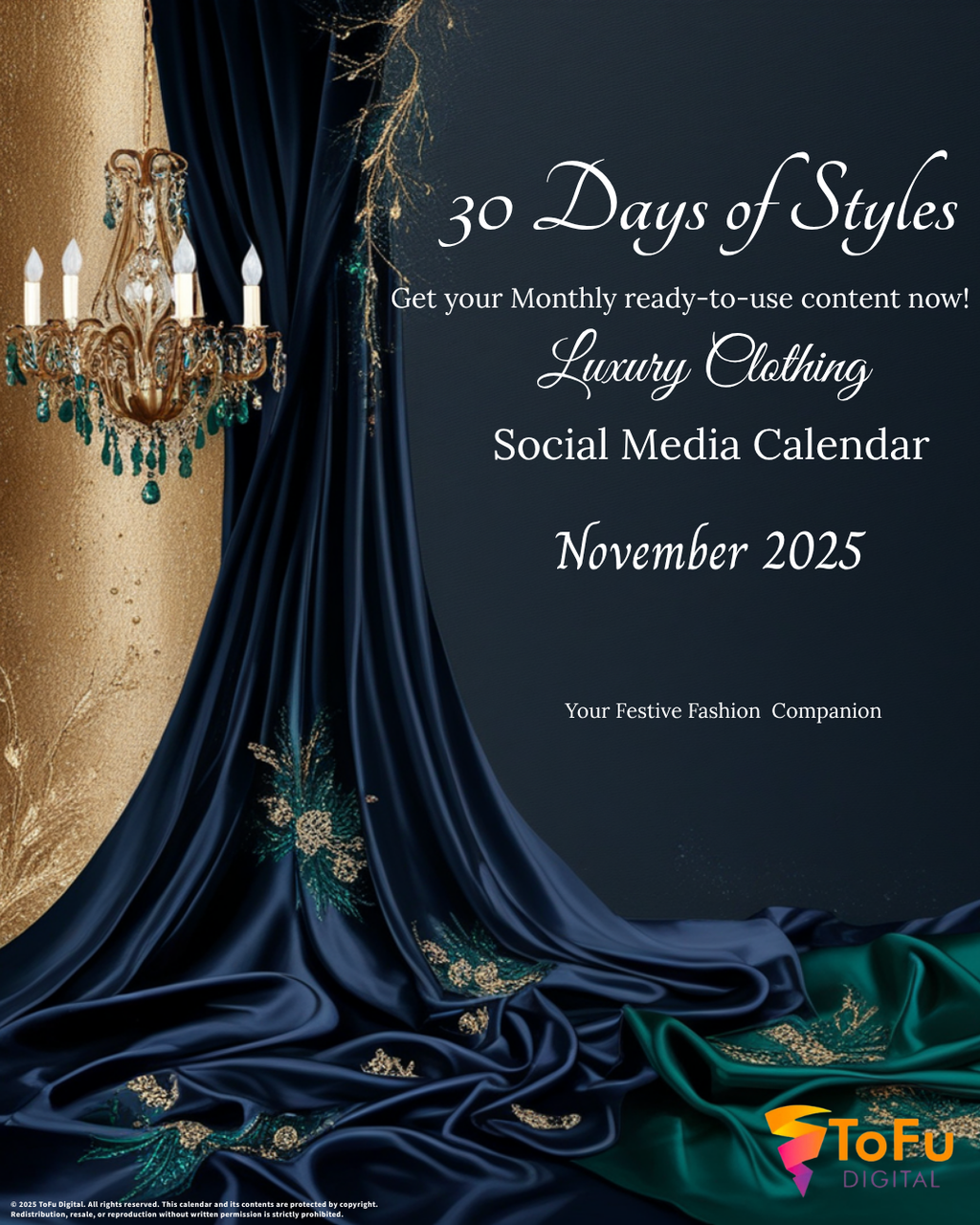 Luxury Clothing Social Media Calendar Kit - November 2025