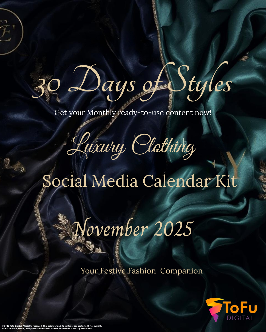 Luxury Clothing Social Media Calendar Kit - November 2025