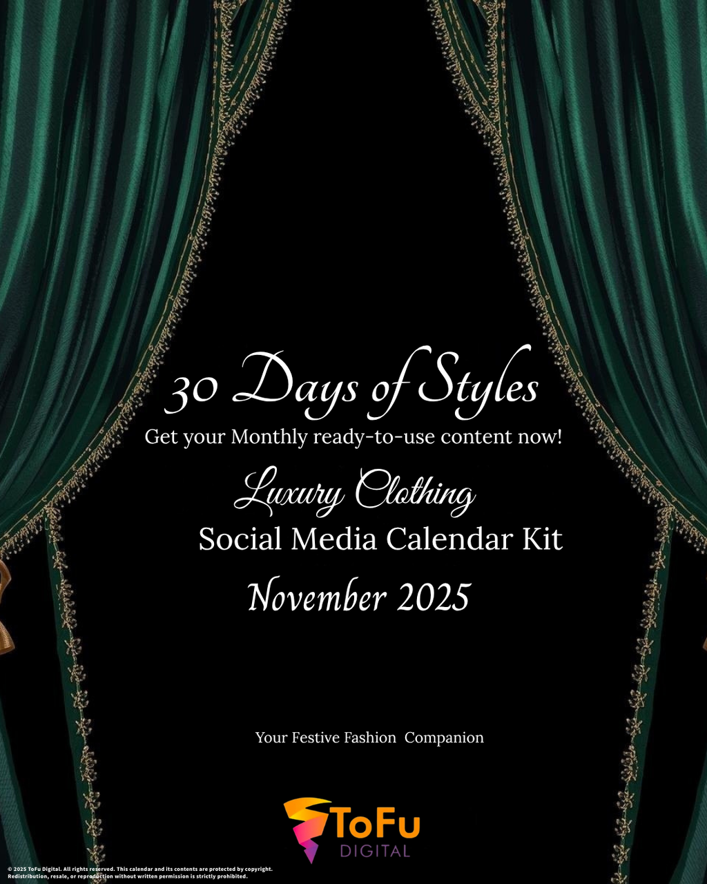 Luxury Clothing Social Media Calendar Kit - November 2025