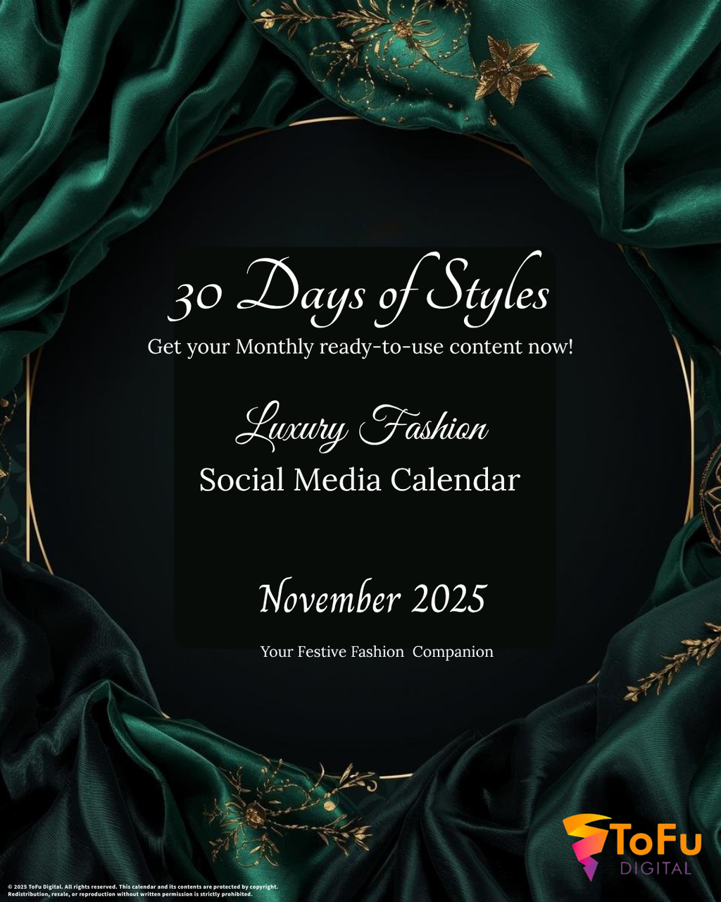 Luxury Clothing Social Media Calendar Kit - November 2025