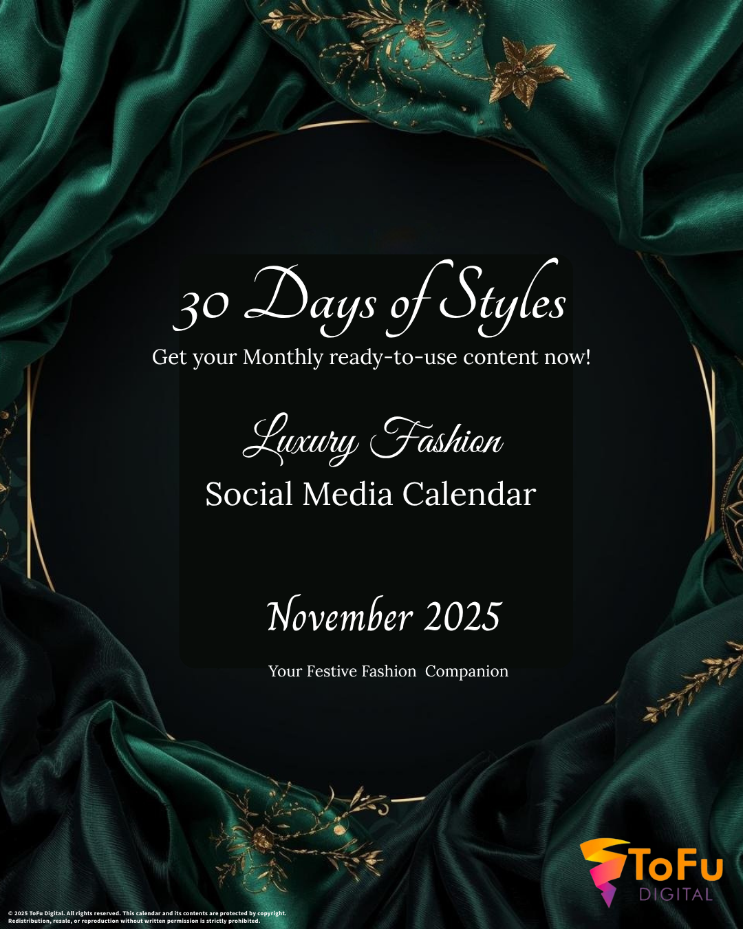 Luxury Clothing Social Media Calendar Kit - November 2025