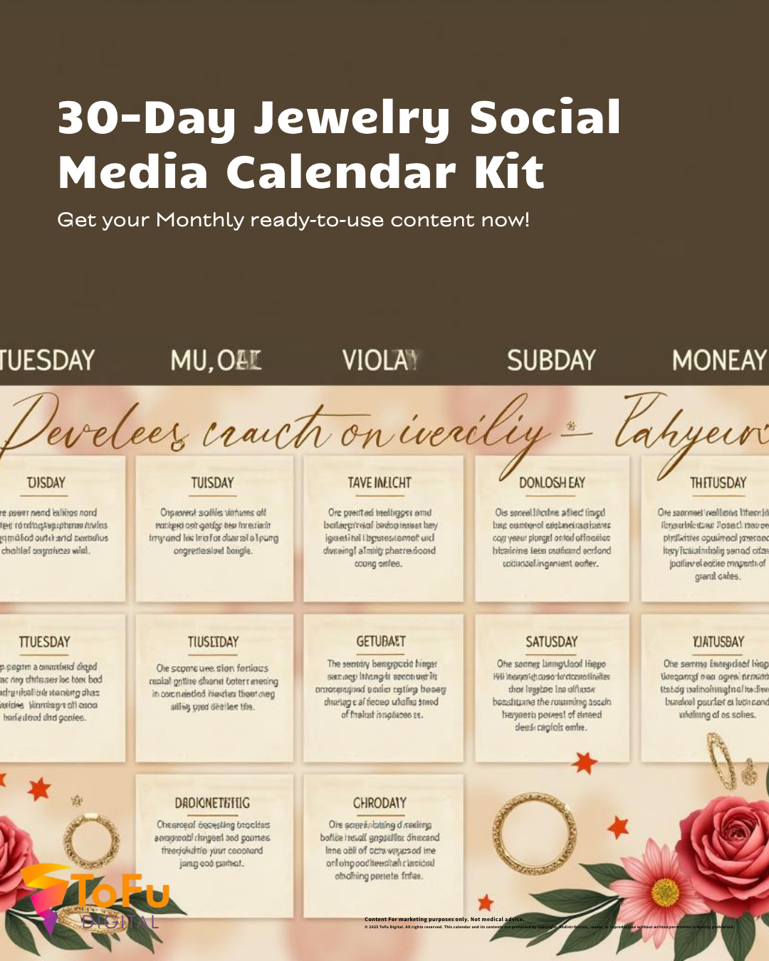 Jewellery Brand Social Media Planner — 30 Days of Posts