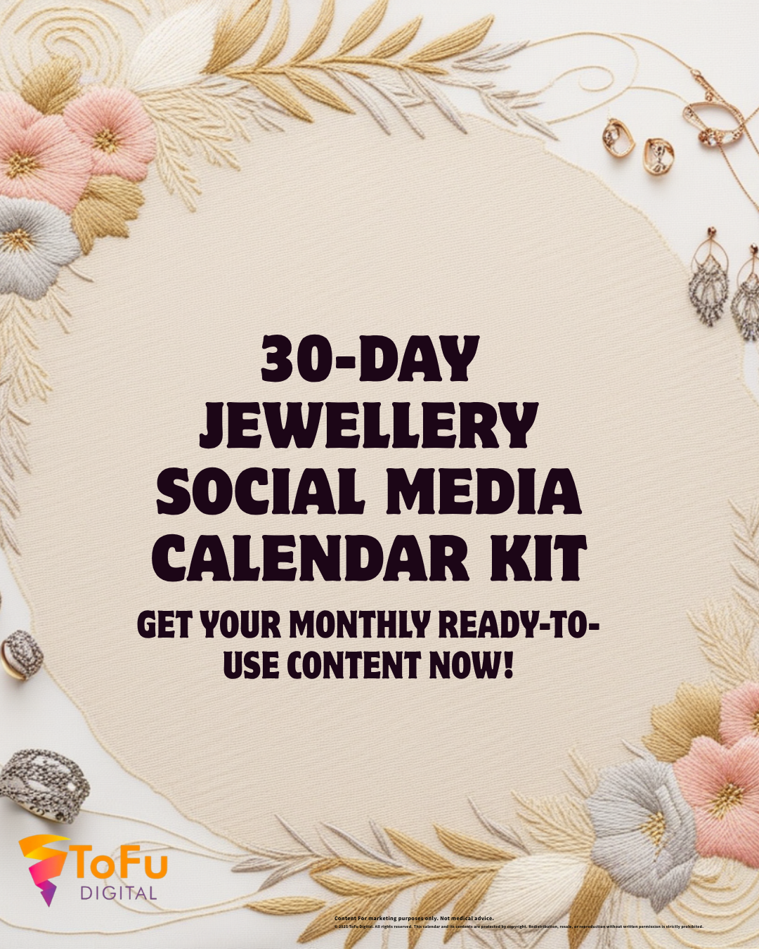 Jewellery Brand Social Media Planner — 30 Days of Posts