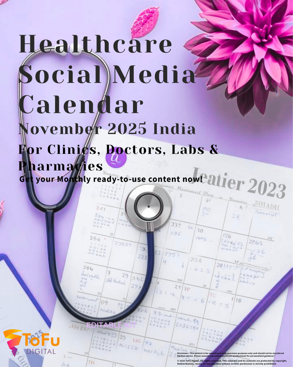 Healthcare Social Media Calendar Kit November 2025